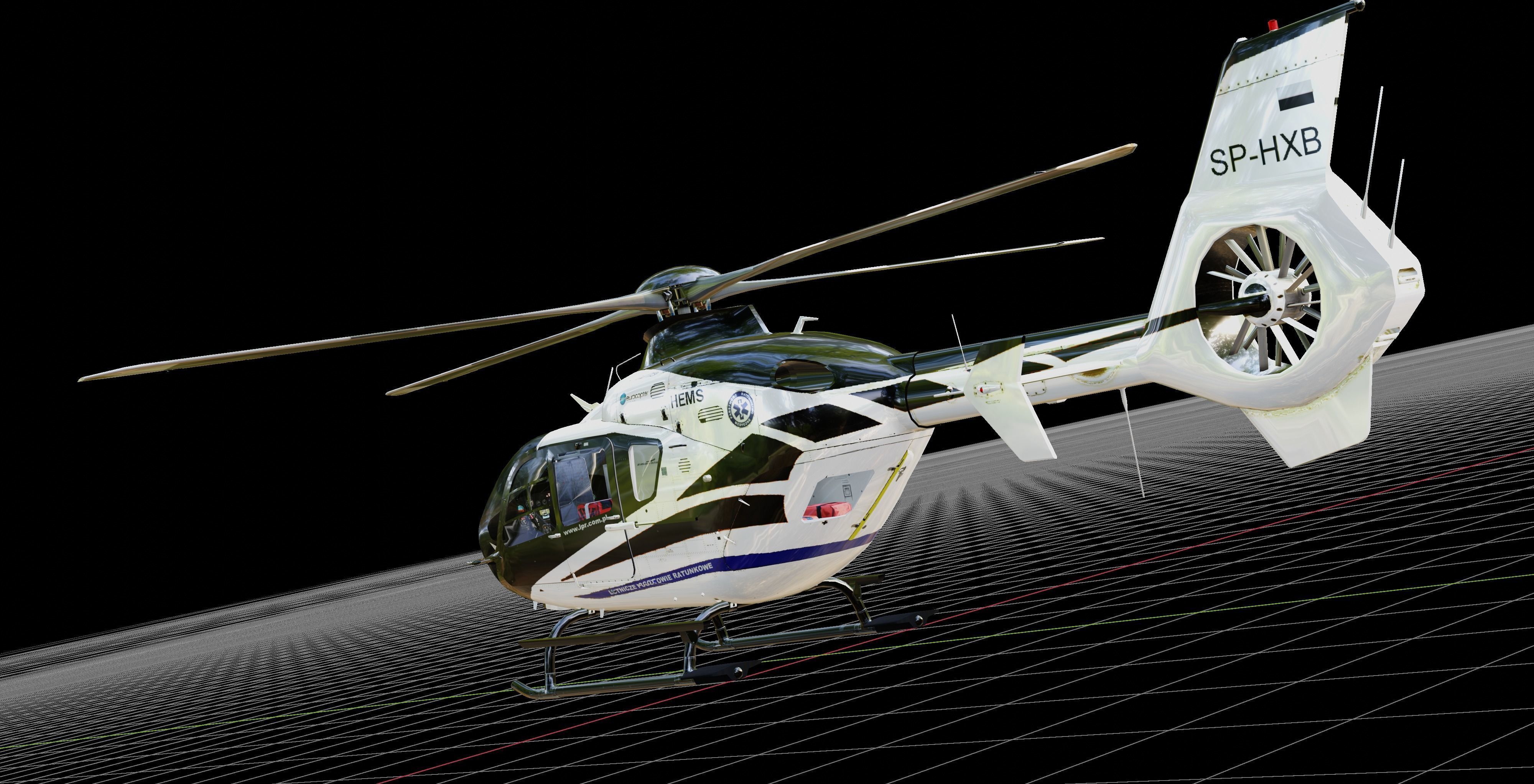 Eurocopter Low-poly 3D model_4