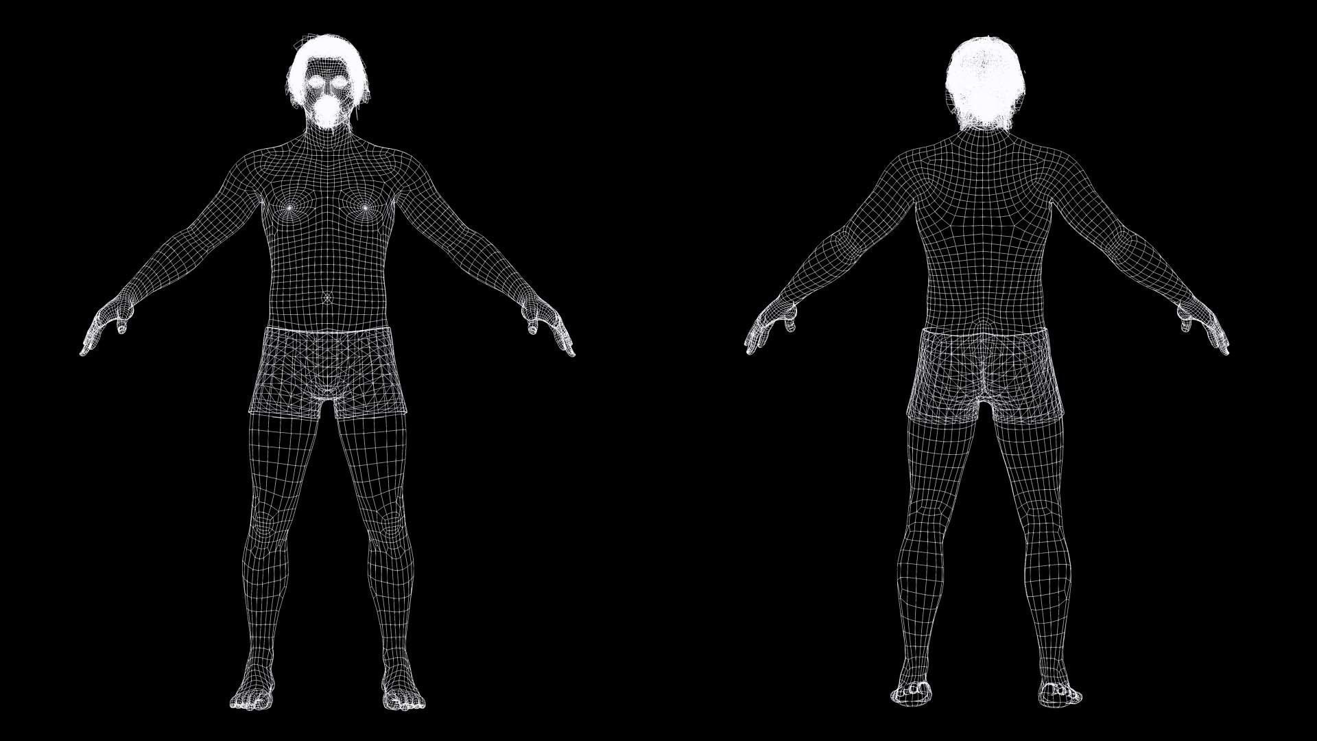 Realistic Body Man Low poly Low-poly 3D model_14