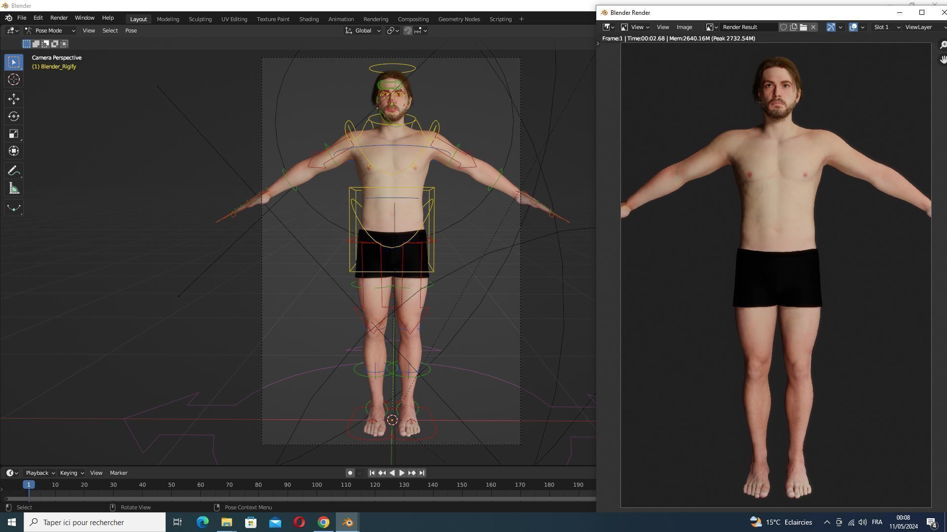 Realistic Body Man Low poly Low-poly 3D model_18