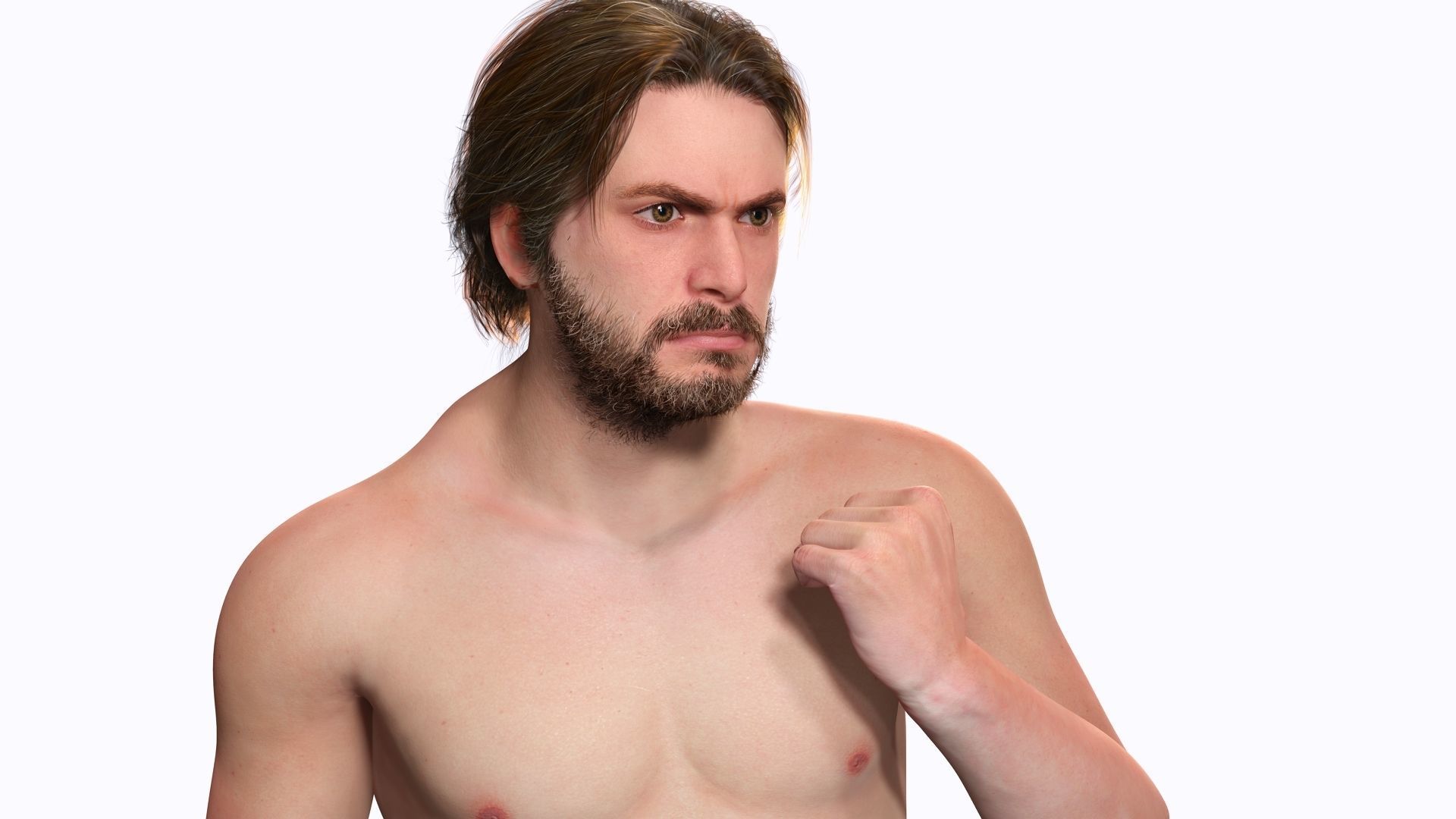 Realistic Body Man Low poly Low-poly 3D model_4