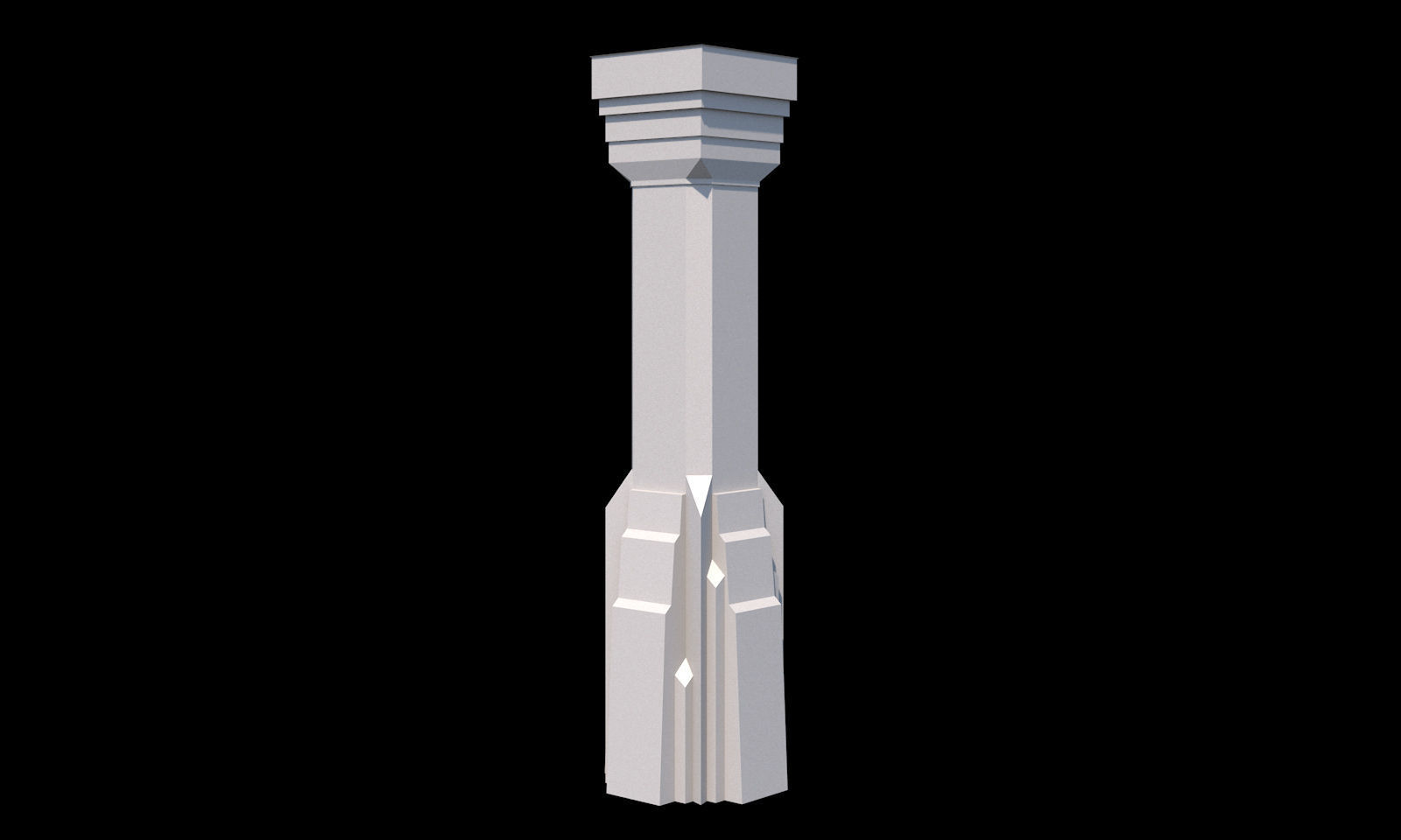 Collection of 20 columns from traditional to modern - kitbash Low-poly 3D model_20