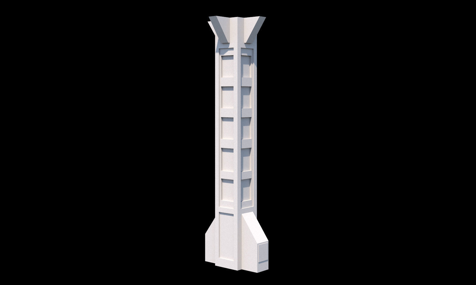 Collection of 20 columns from traditional to modern - kitbash Low-poly 3D model_11