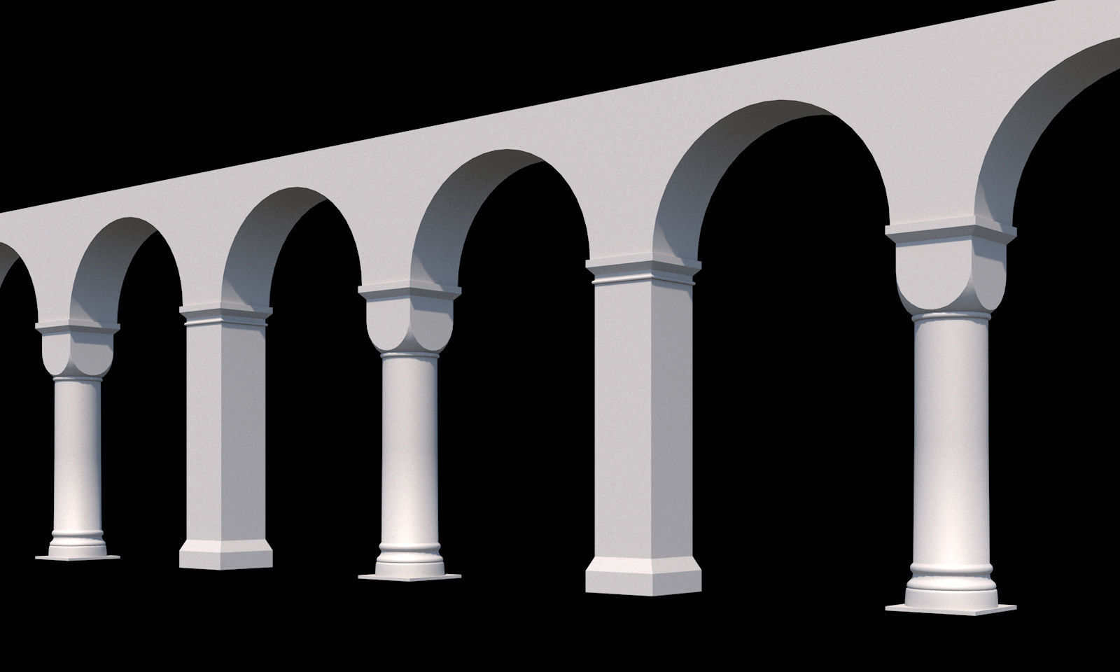 Collection of 20 columns from traditional to modern - kitbash Low-poly 3D model_27