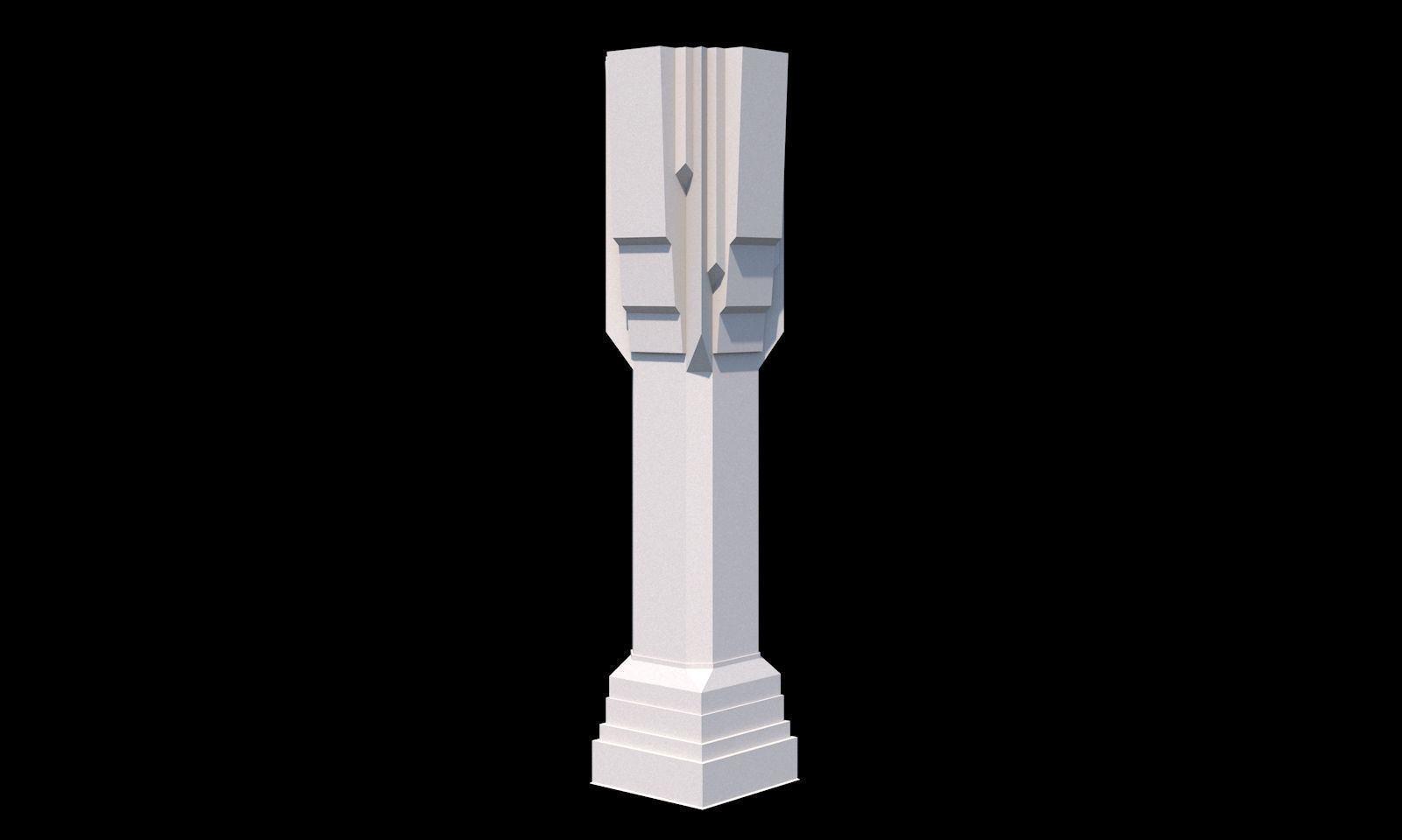 Collection of 20 columns from traditional to modern - kitbash Low-poly 3D model_19