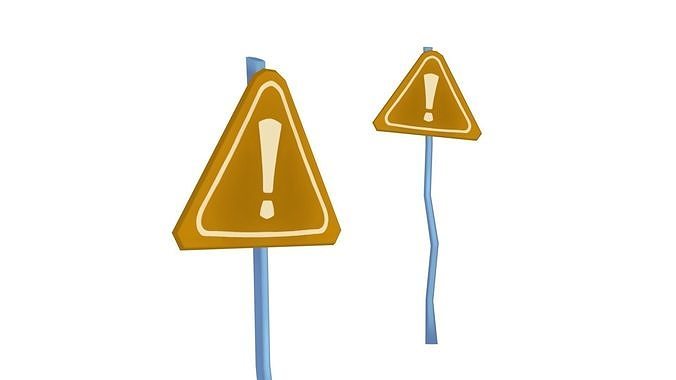 Warning Sign - Hand Painted Free 3D model