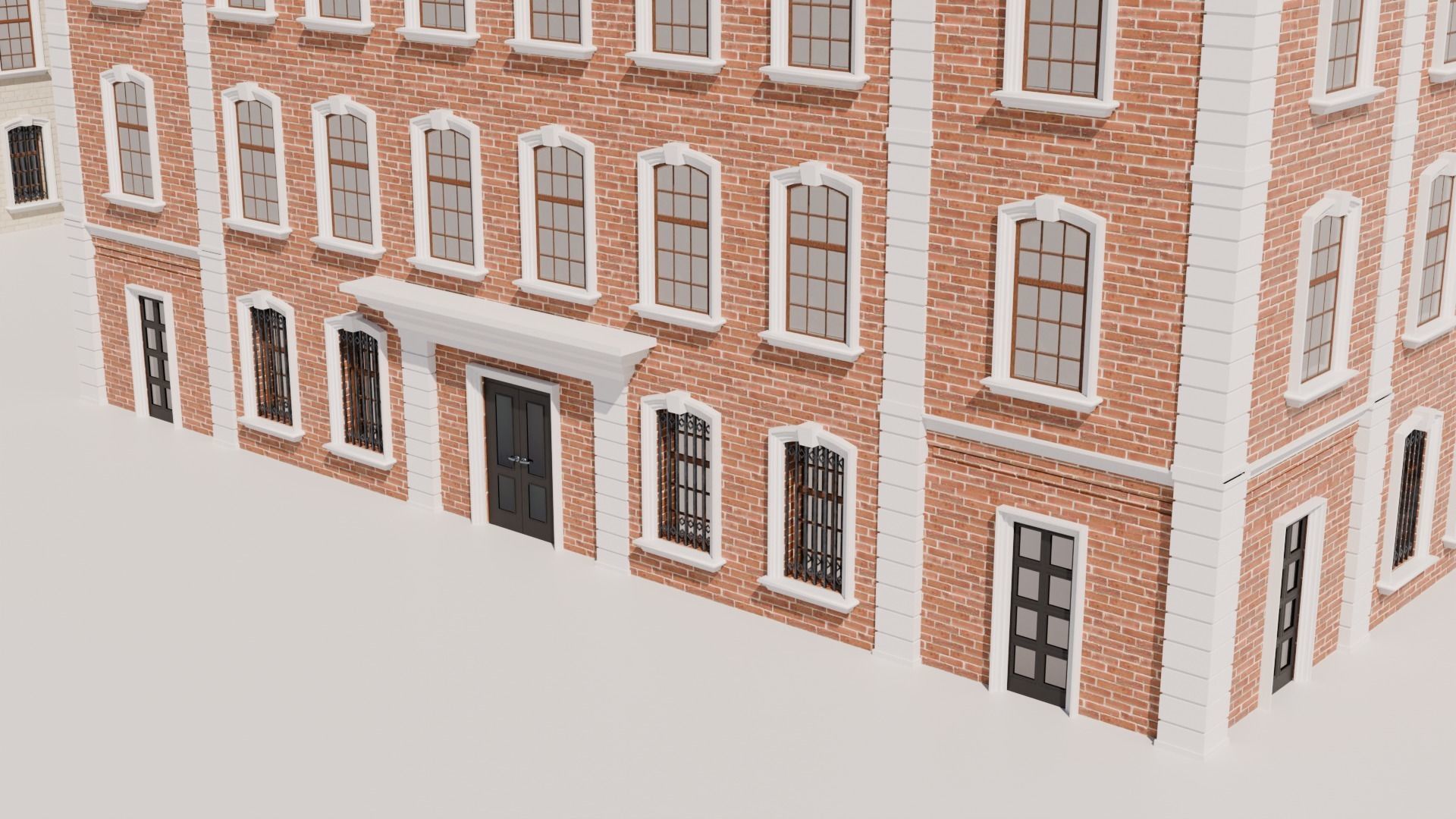 Low-Rise Classic Building Low-poly 3D model_16