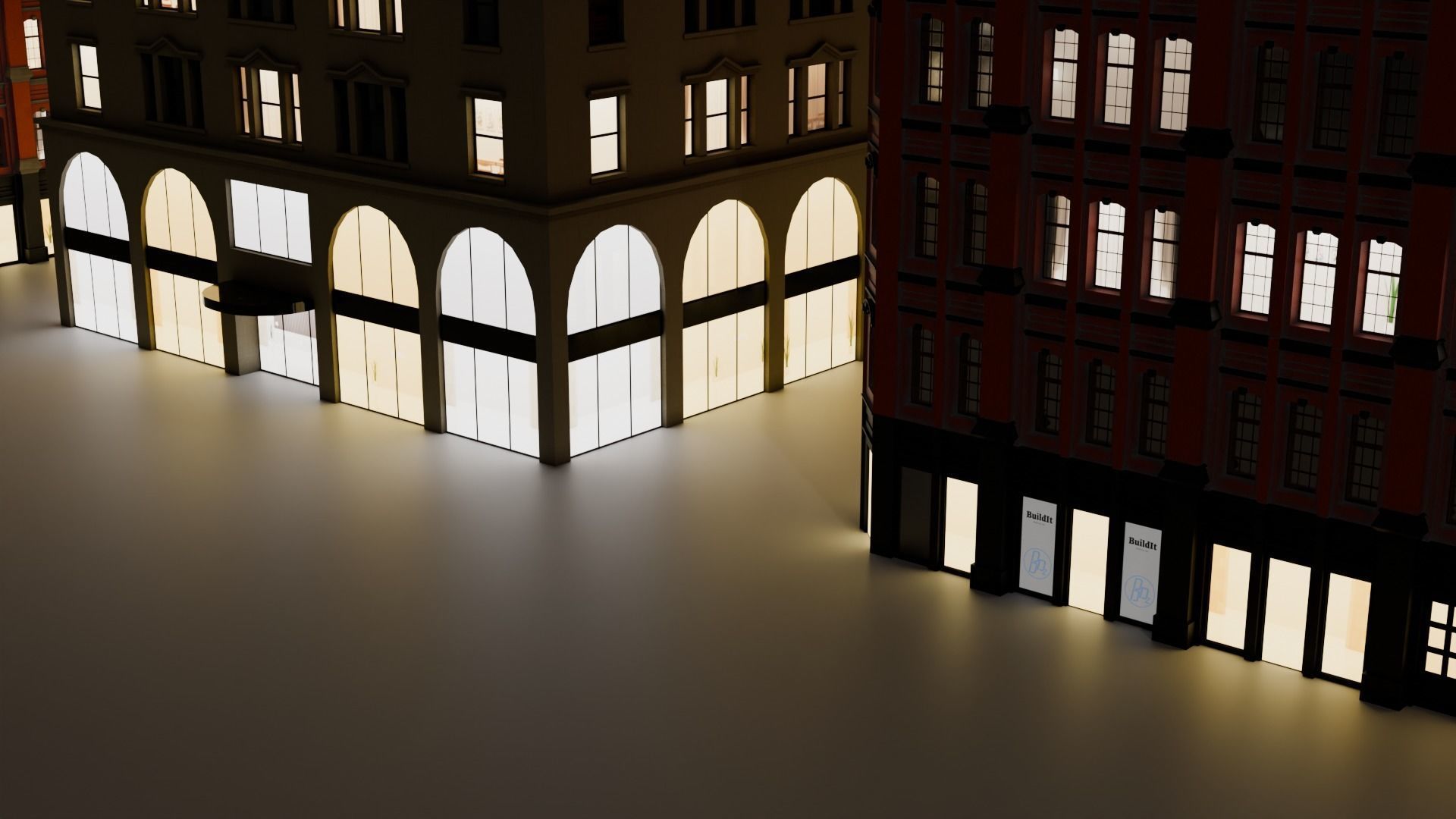 Low-Rise Classic Building Low-poly 3D model_15