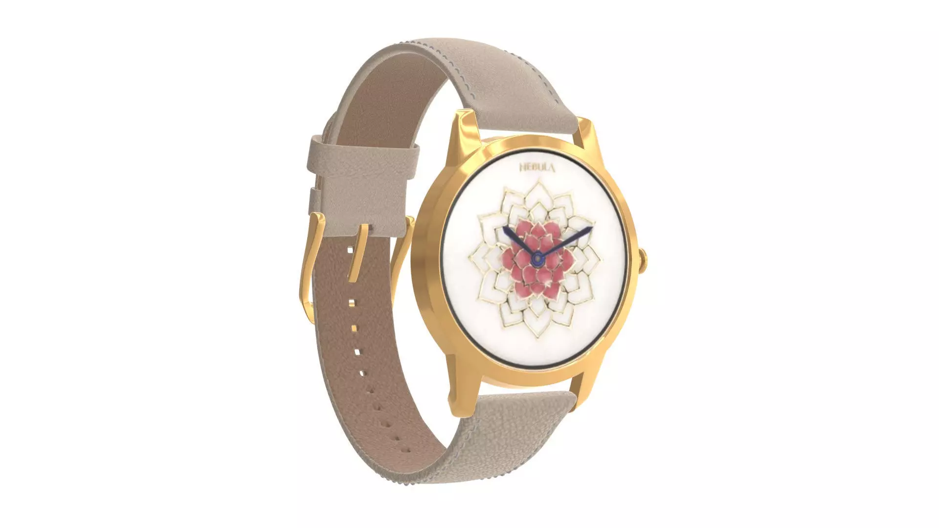 Titan Lotus by Nebula - Solid Gold Analog Watch1 Low-poly 3D model_0