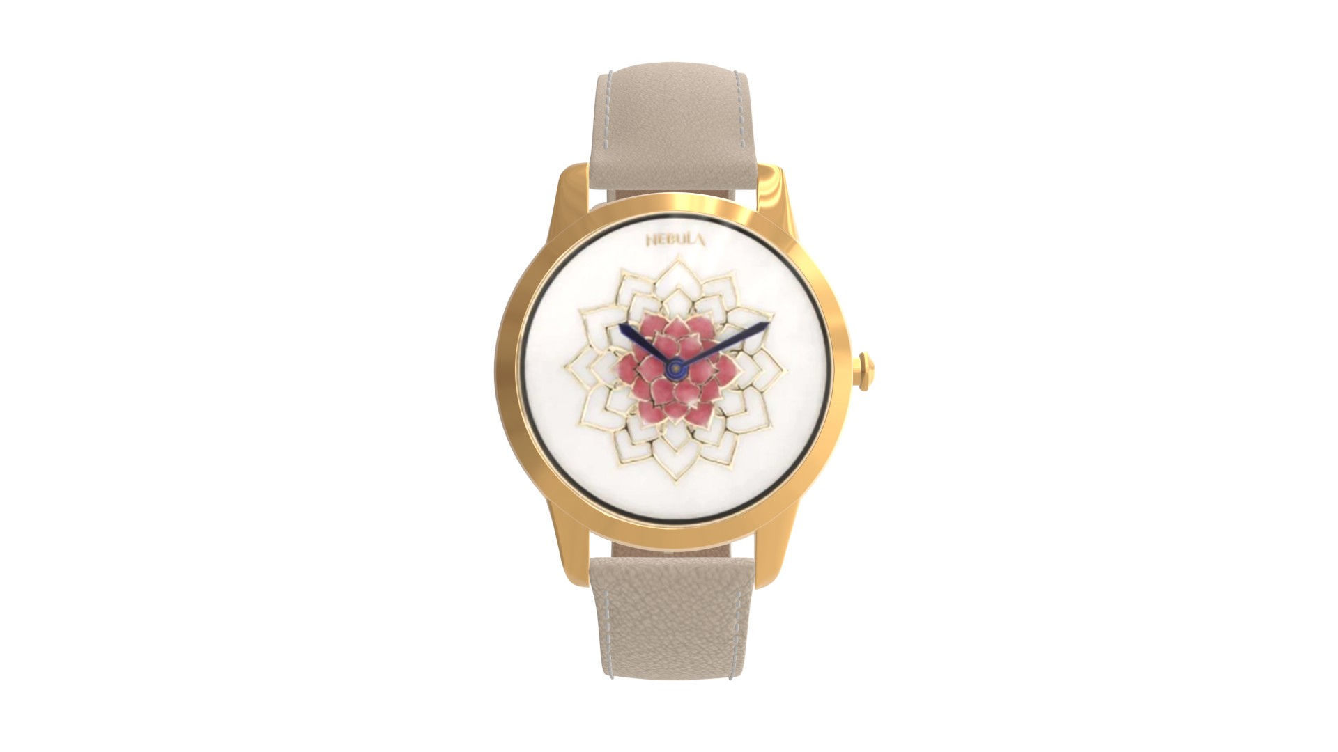 Titan Lotus by Nebula - Solid Gold Analog Watch1 Low-poly 3D model_1
