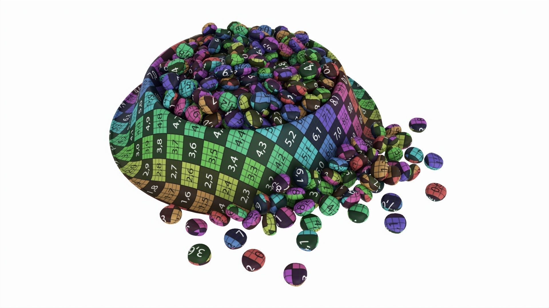 Cat food bowl pink with print 3D model_7