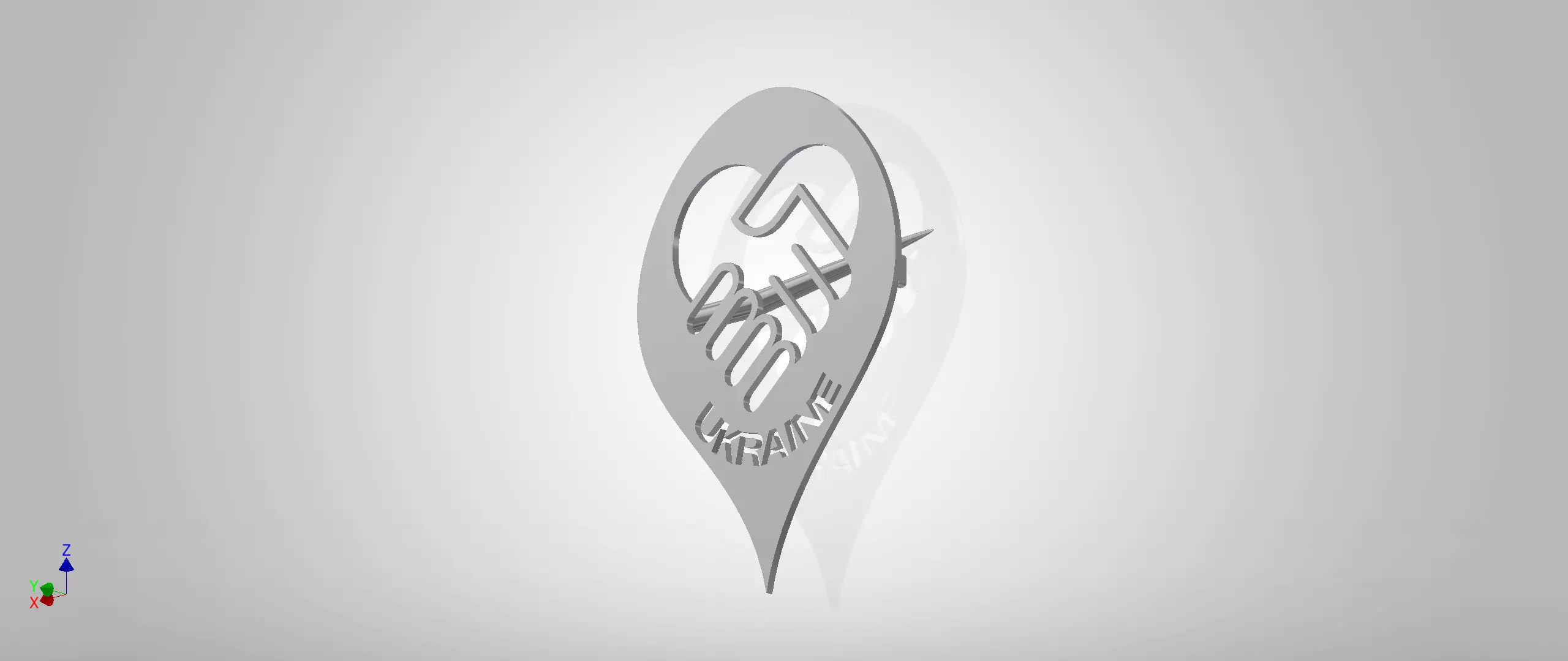 UKRAINE Peace BADGE Free 3D model_0