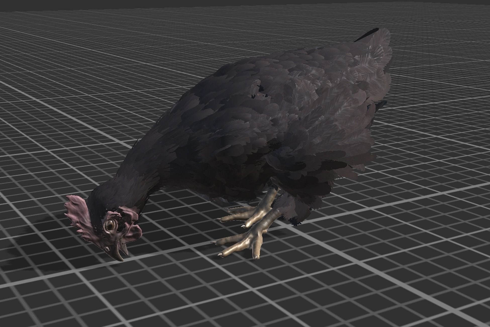 Pack of feathered chickens Low-poly 3D model_12