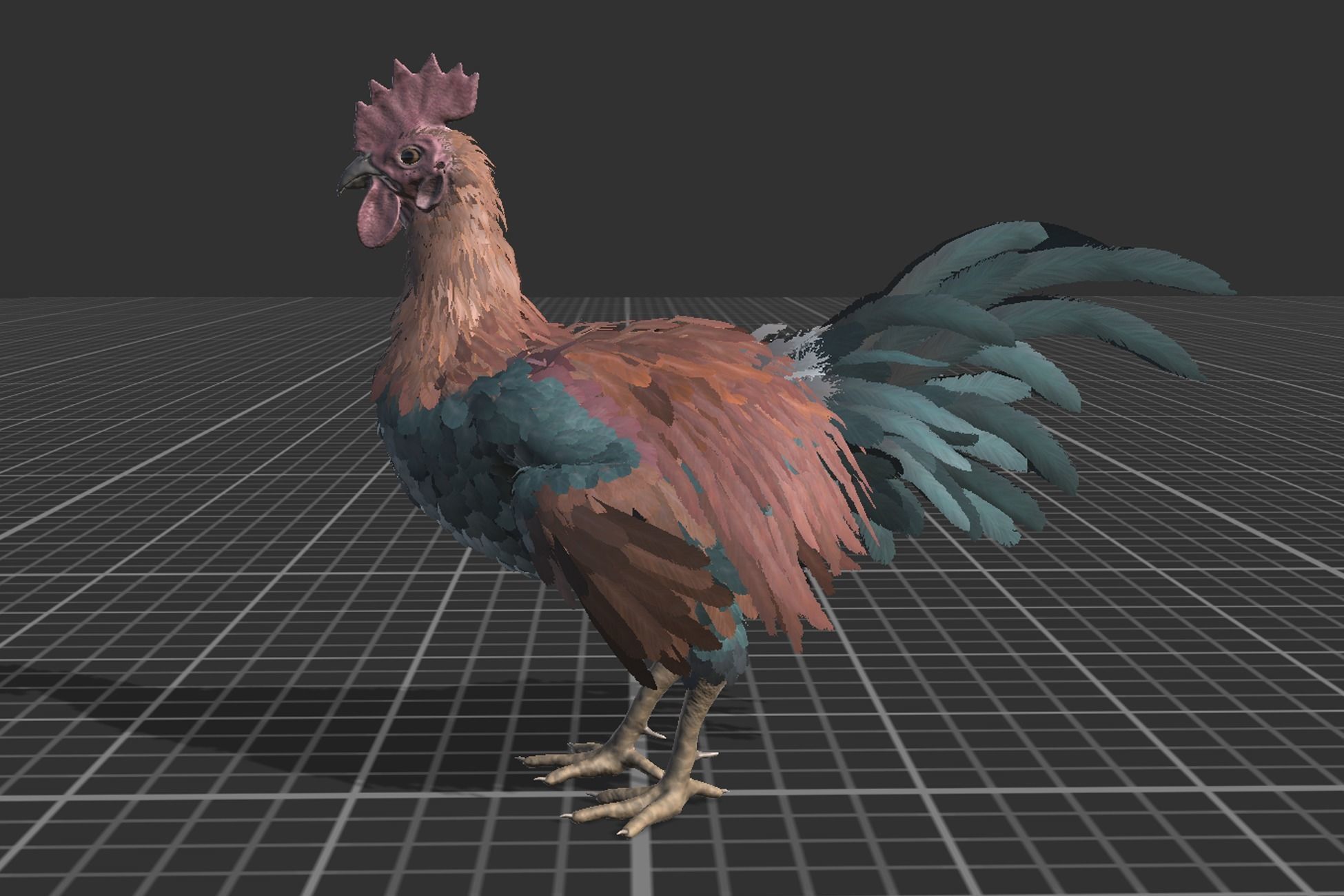Pack of feathered chickens Low-poly 3D model_23