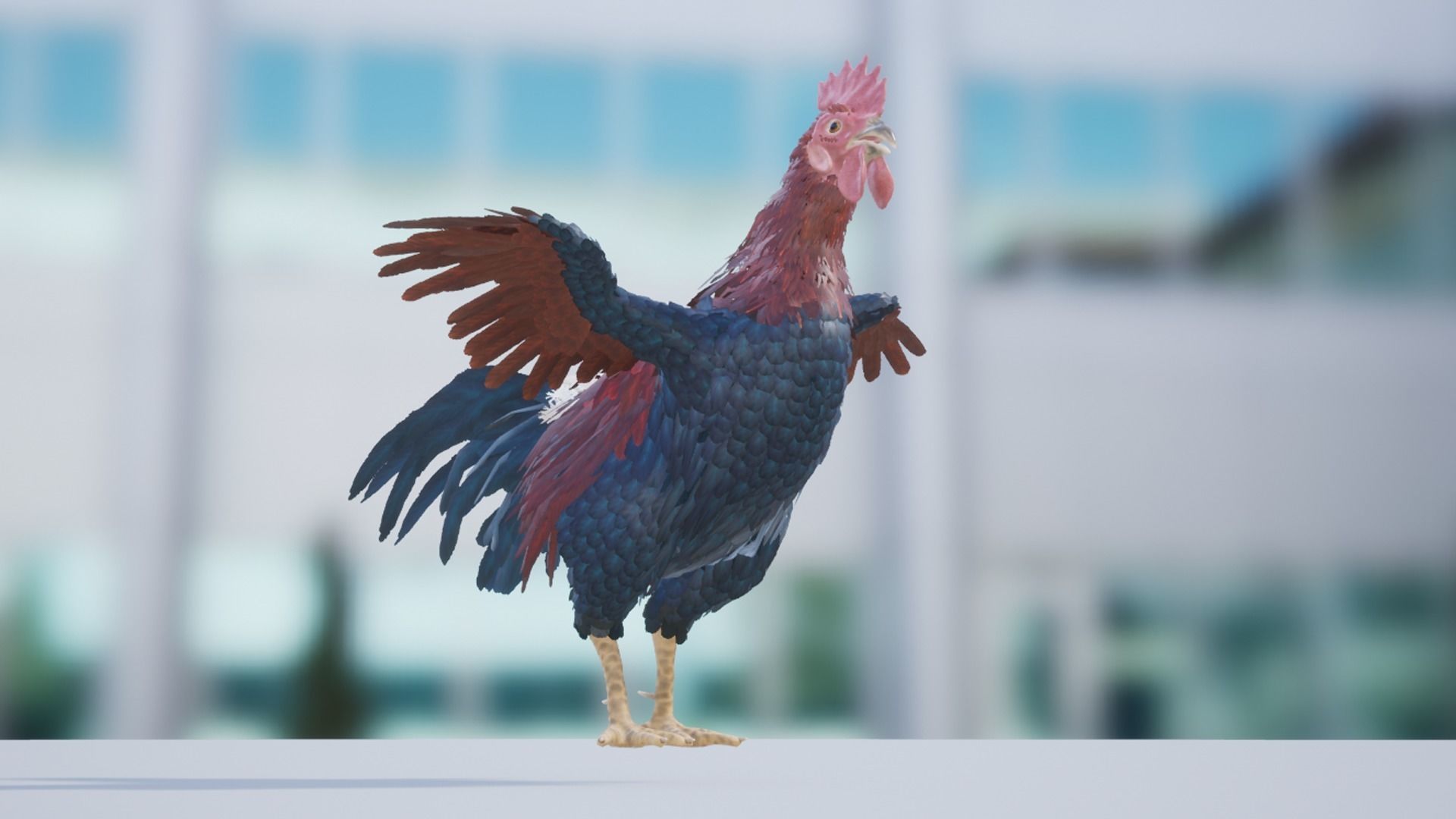 Pack of feathered chickens Low-poly 3D model_33