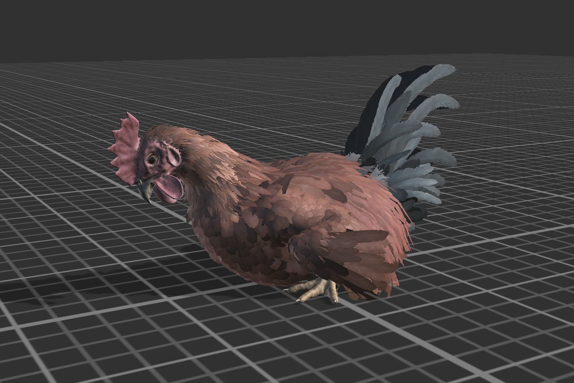 Pack of feathered chickens Low-poly 3D model_25
