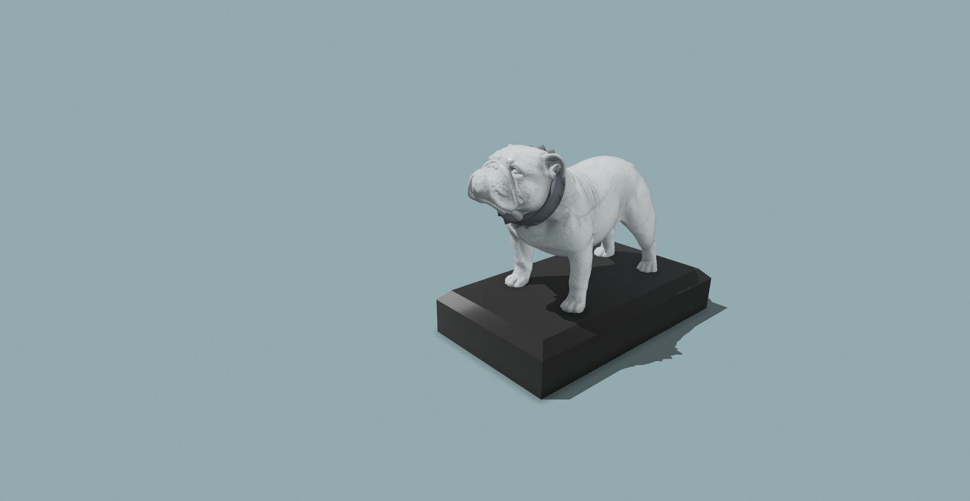 English bulldog HD statue with base 3D print model_3