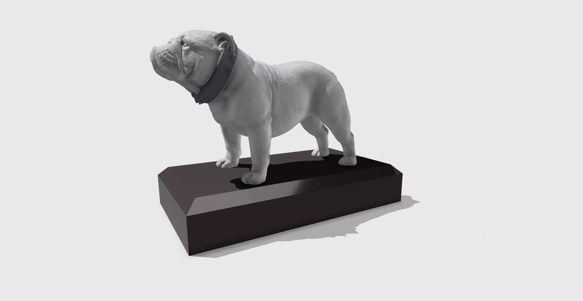 English bulldog HD statue with base 3D print model_0