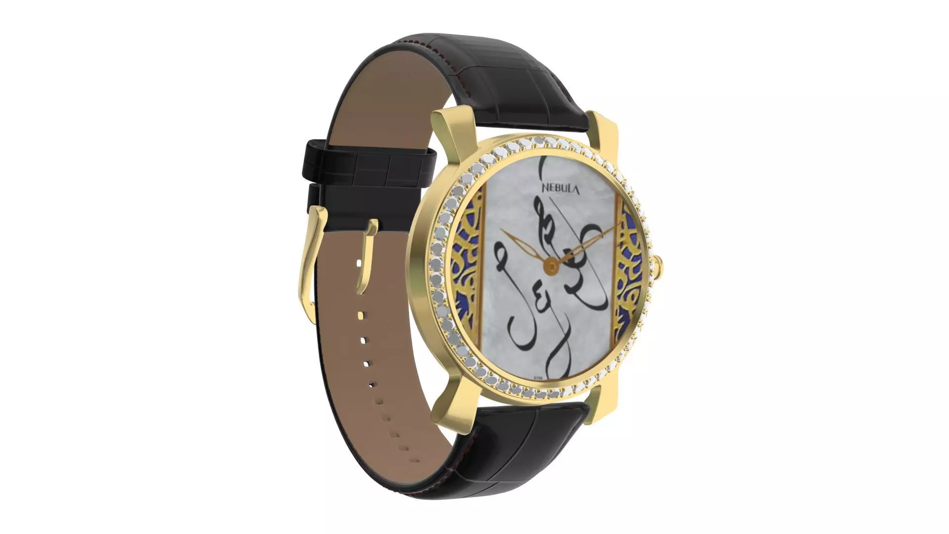 Titan Calligraphy by Nebula - 18 Karat Solid Gold Analog Watch1 Low-poly 3D model_0