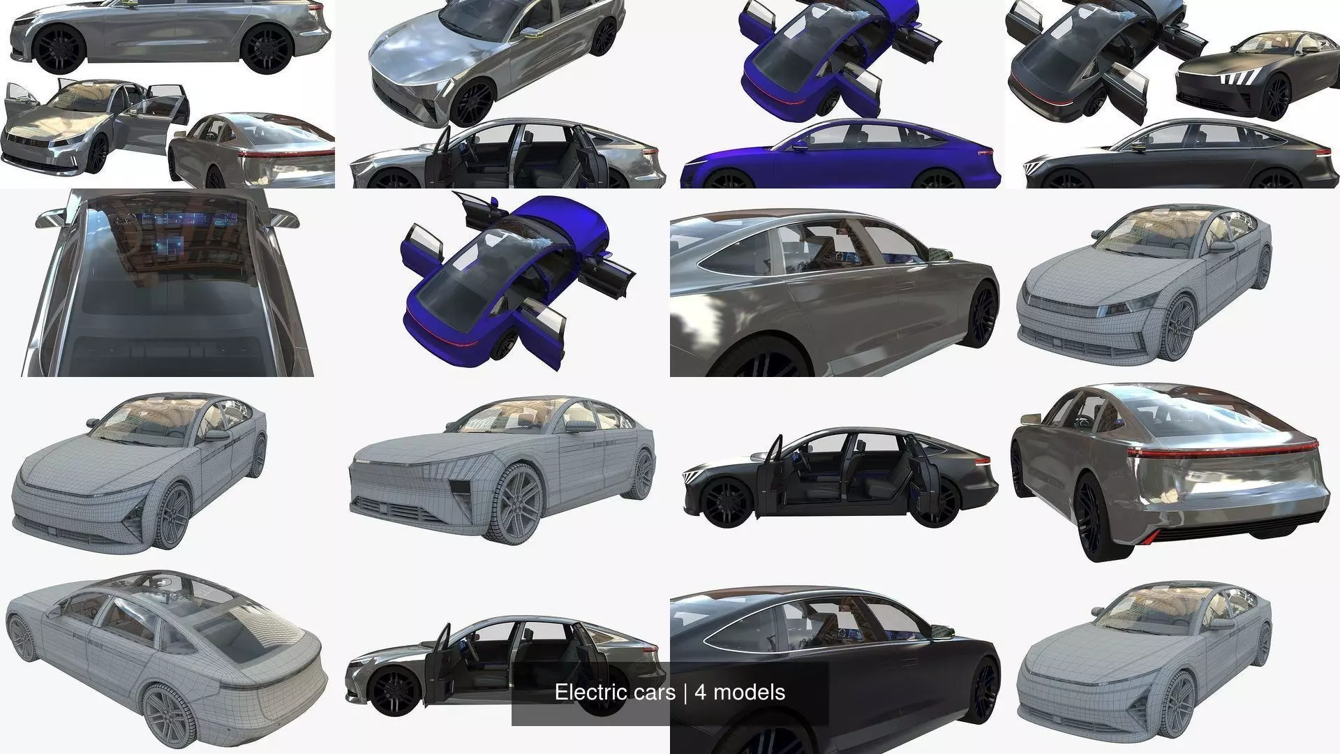 Electric cars 3D Model Collection_0
