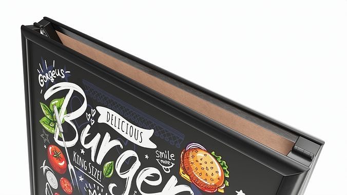 Dual Pavement Sign Poster 3D model 3