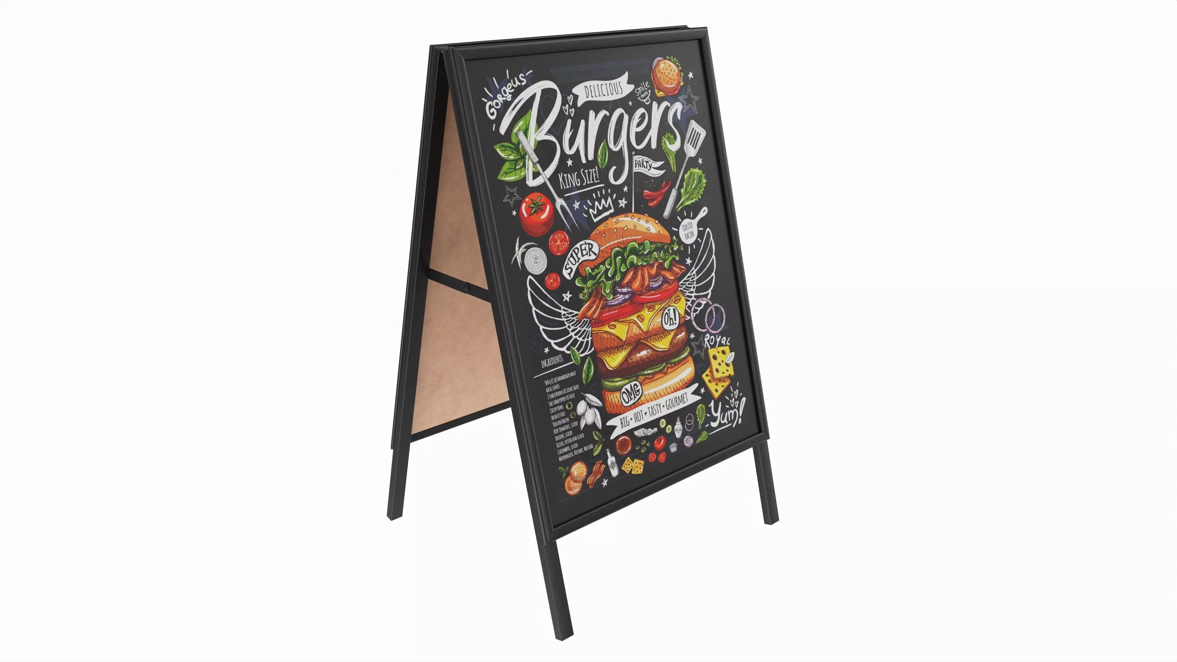 Dual Pavement Sign Poster 3D model_0