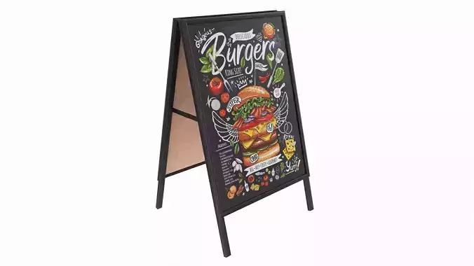 Dual Pavement Sign Poster 3D model