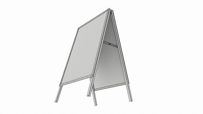 Dual Pavement Sign Poster 3D model 7