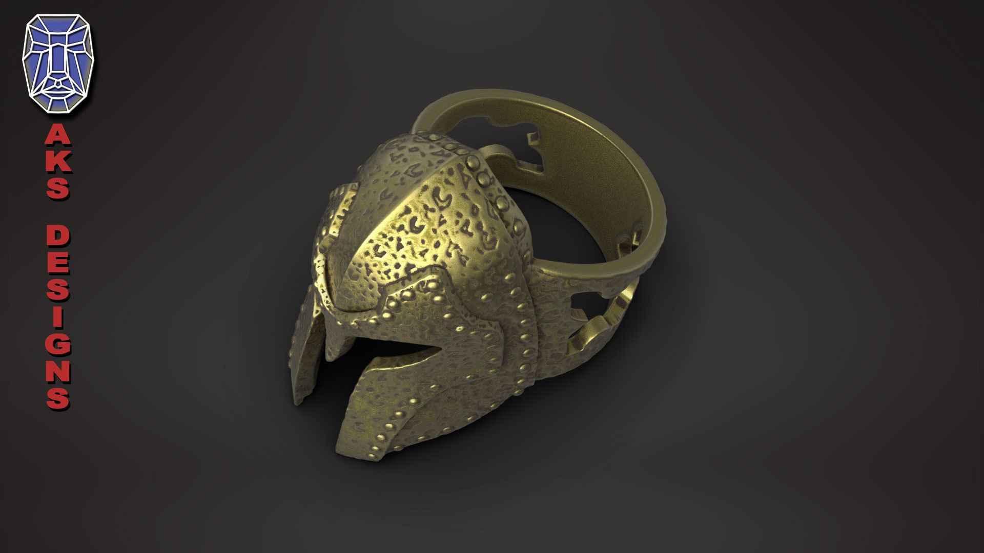 Ring jewelry Skyrim helmet v176  3D print model_5