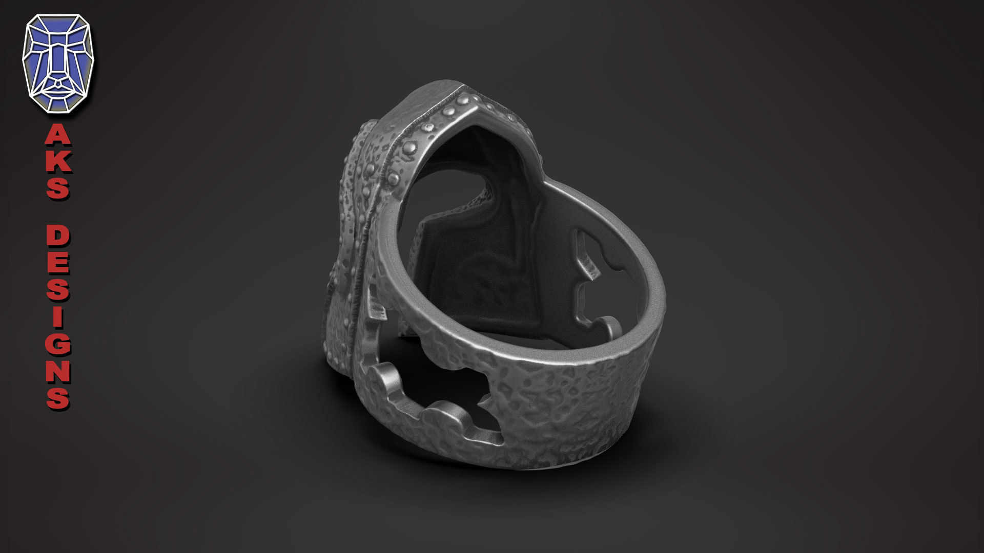 Ring jewelry Skyrim helmet v176  3D print model_10