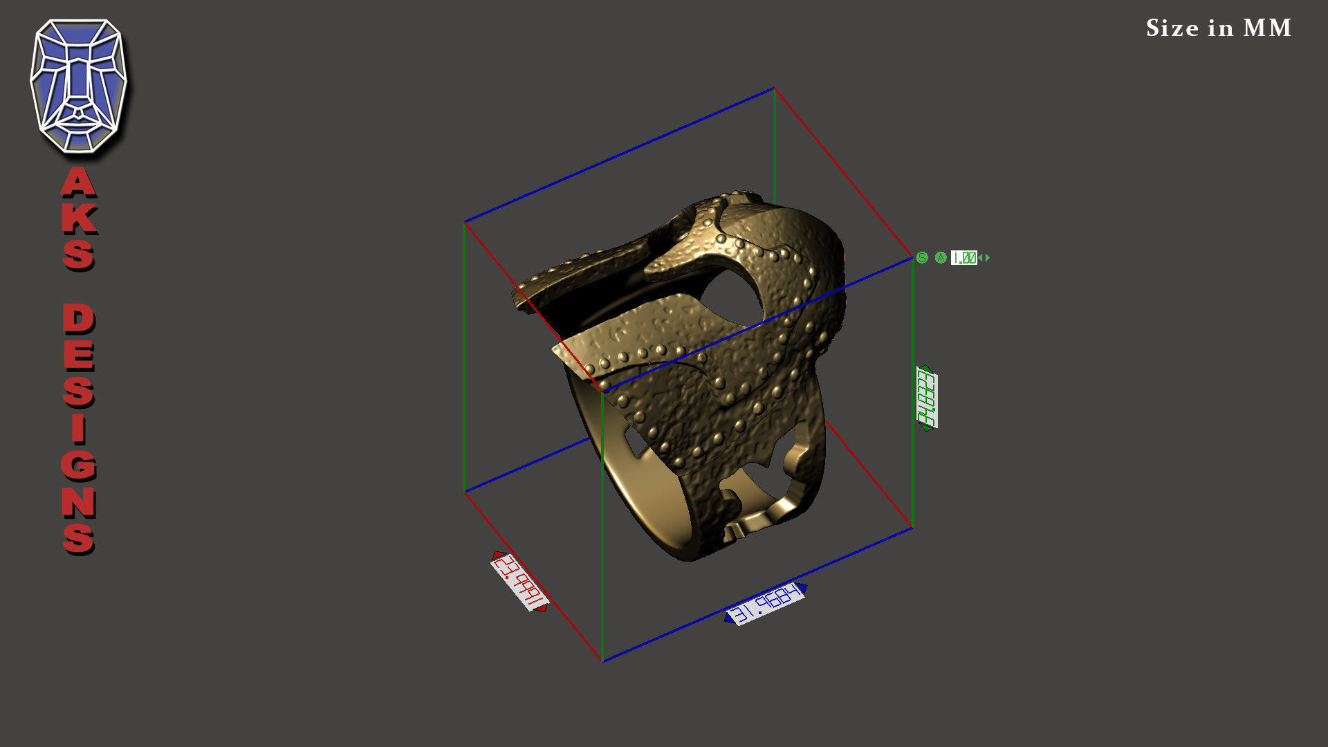 Ring jewelry Skyrim helmet v176  3D print model_6