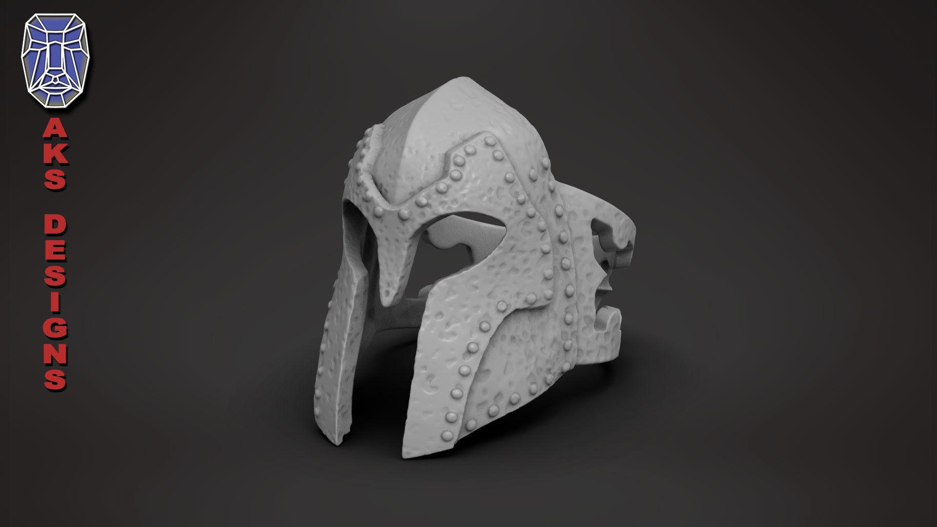 Ring jewelry Skyrim helmet v176  3D print model_14