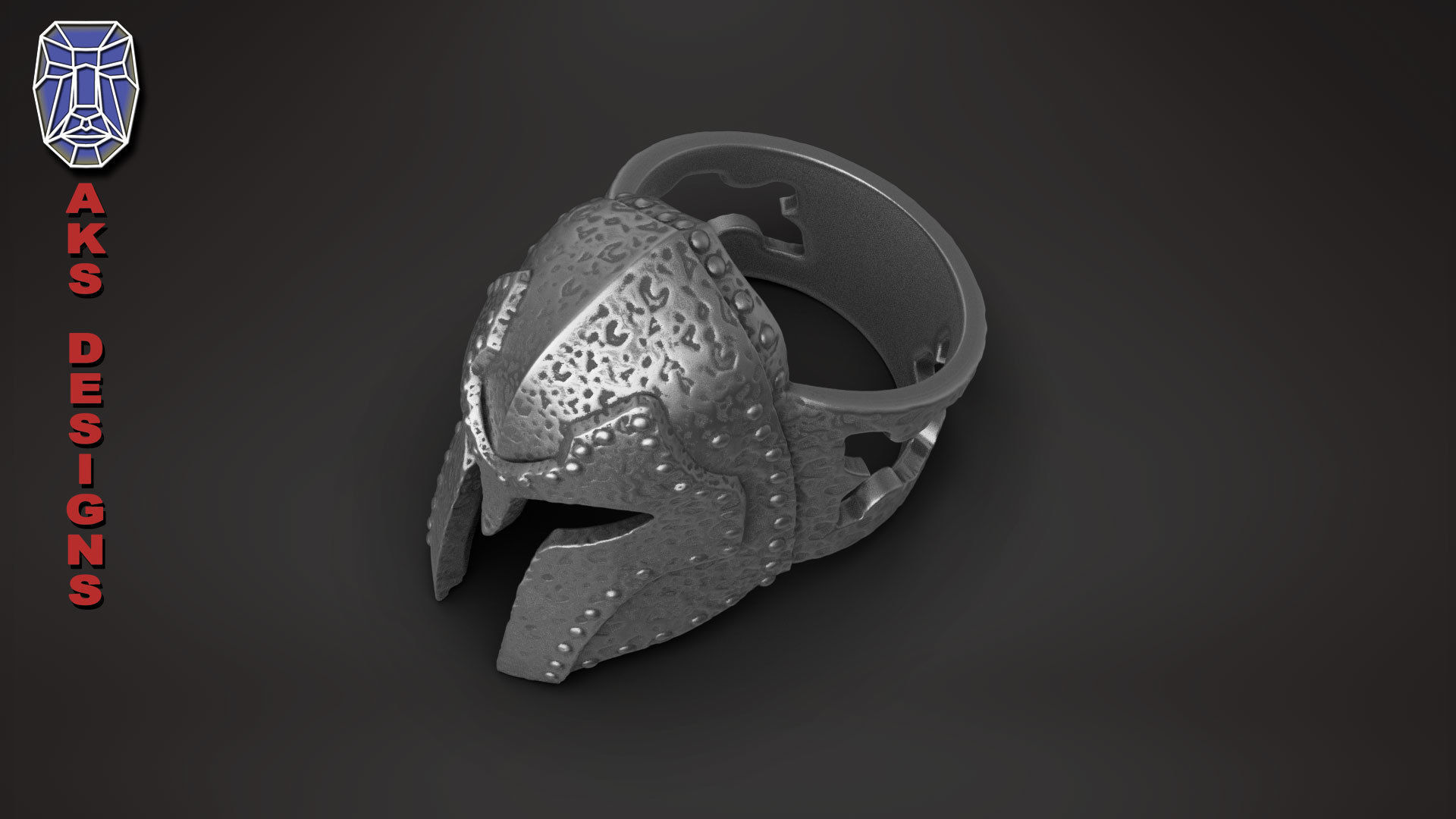 Ring jewelry Skyrim helmet v176  3D print model_13