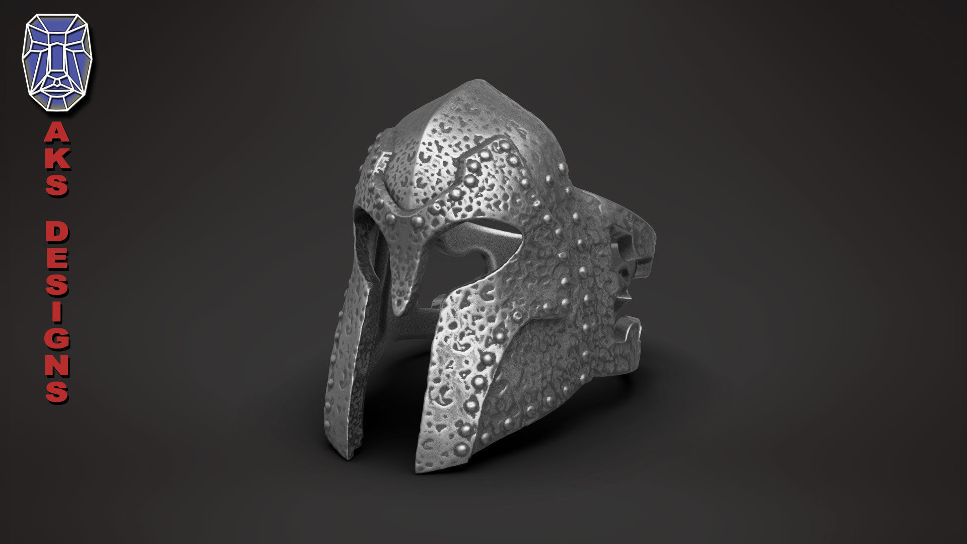 Ring jewelry Skyrim helmet v176  3D print model_8