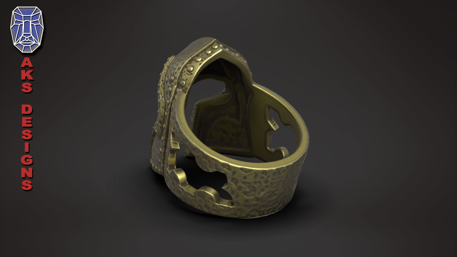 Ring jewelry Skyrim helmet v176  3D print model_2