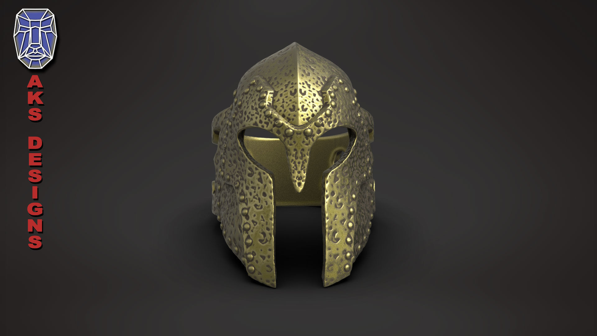 Ring jewelry Skyrim helmet v176  3D print model_4