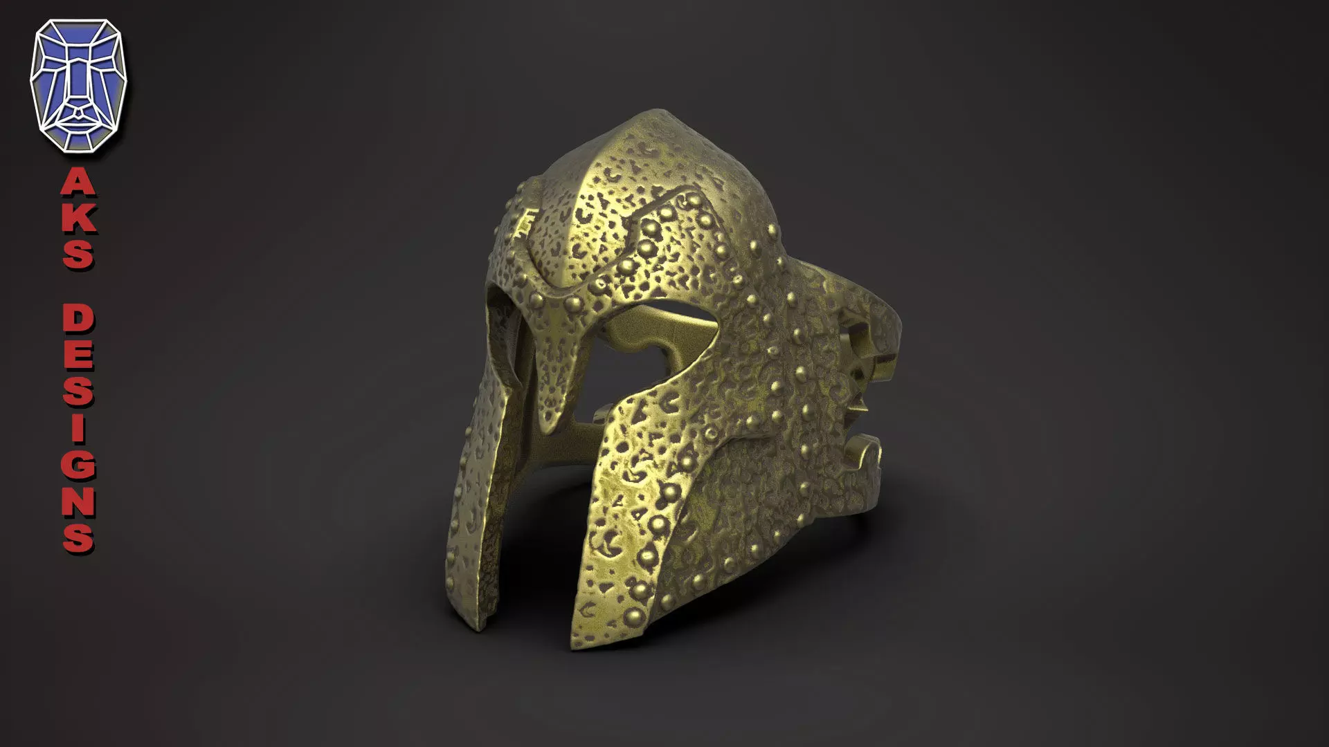 Ring jewelry Skyrim helmet v176  3D print model_0