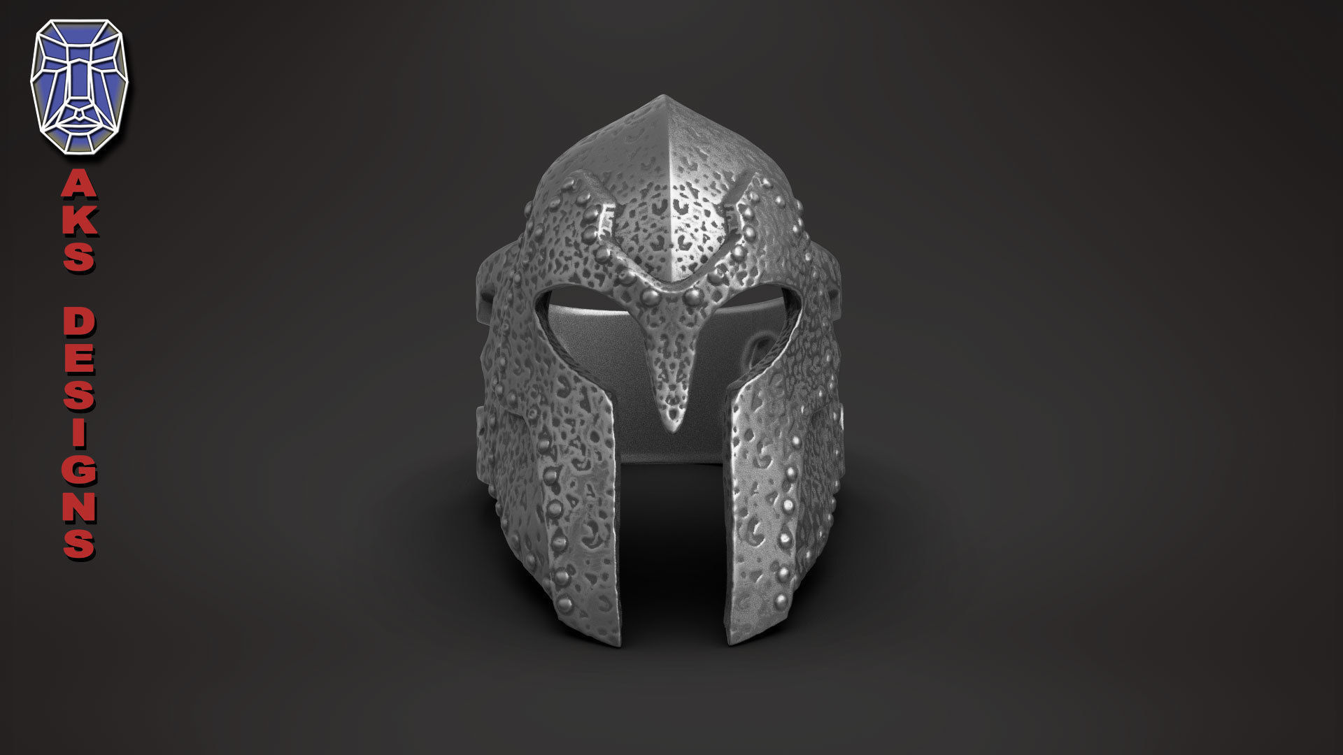 Ring jewelry Skyrim helmet v176  3D print model_12