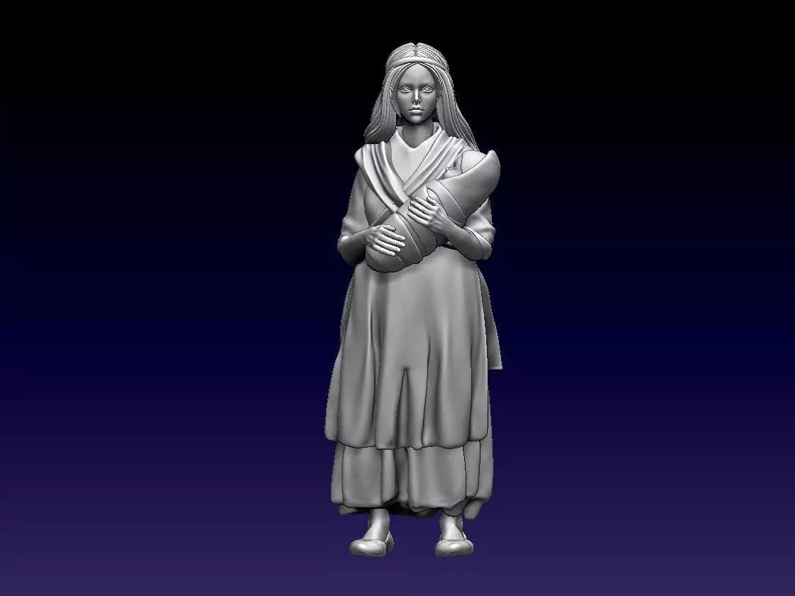 GIRL AND BABY 3D print model