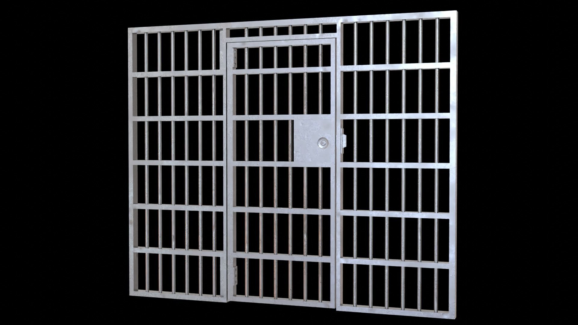 Door prison cell Low-poly 3D model_5