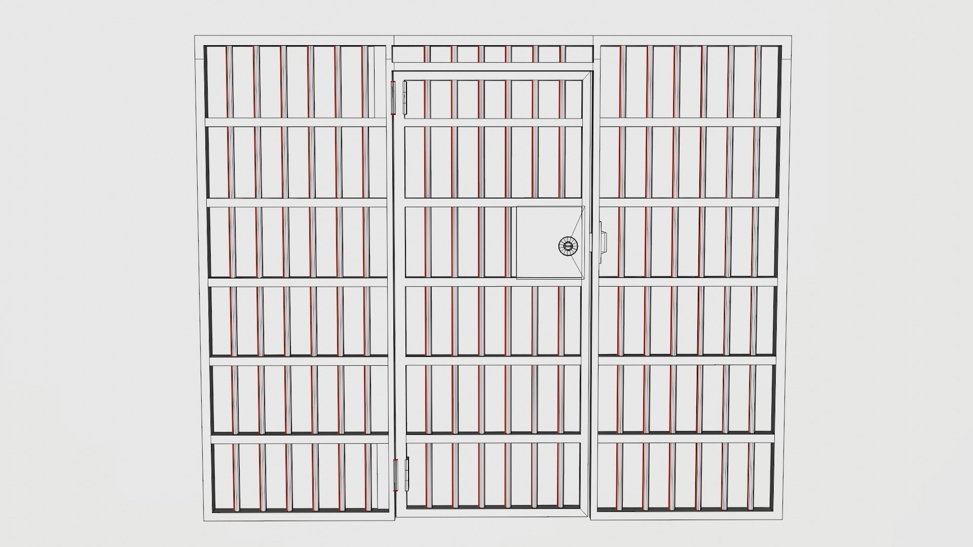 Door prison cell Low-poly 3D model_7