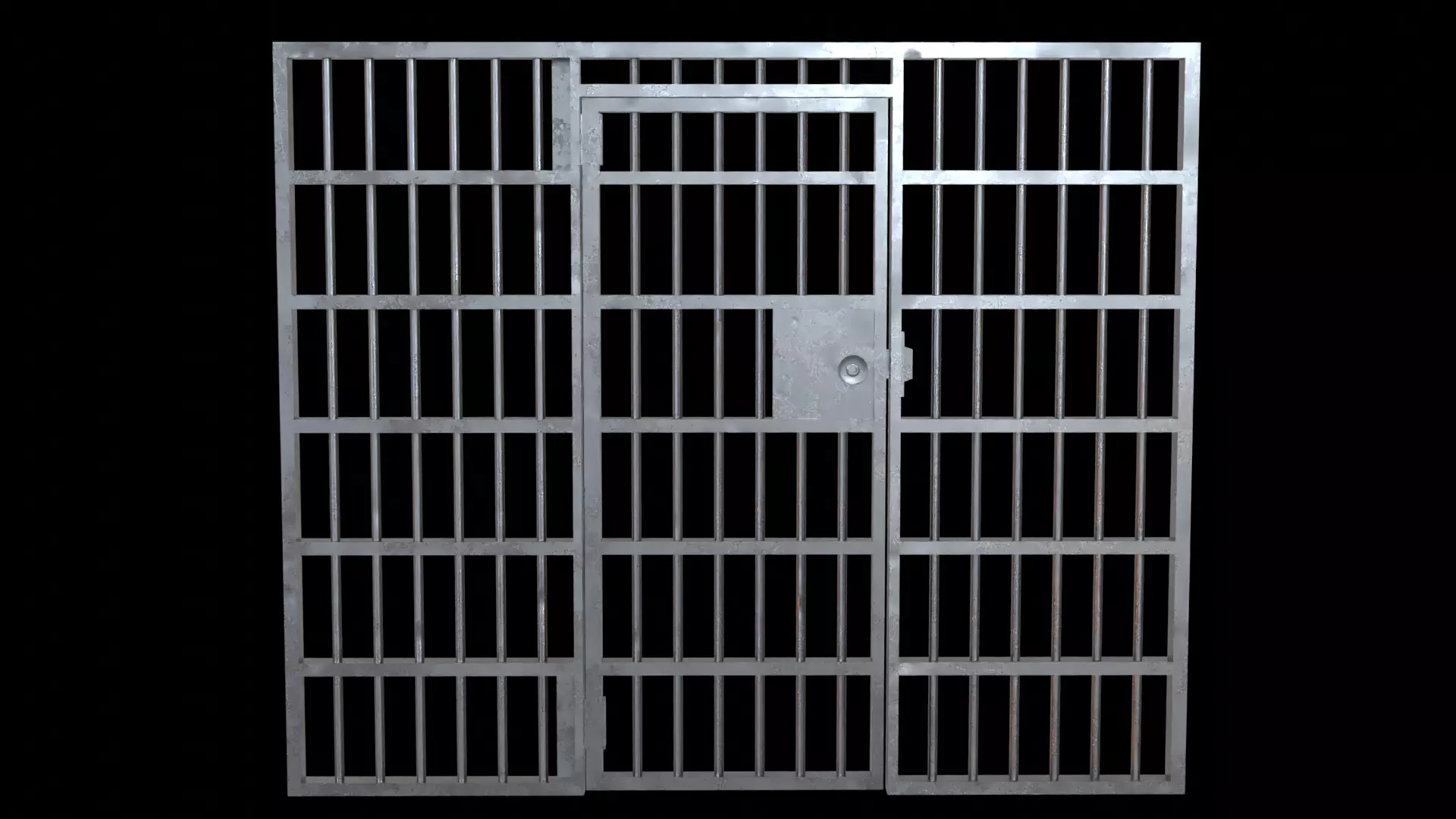 Door prison cell Low-poly 3D model_0