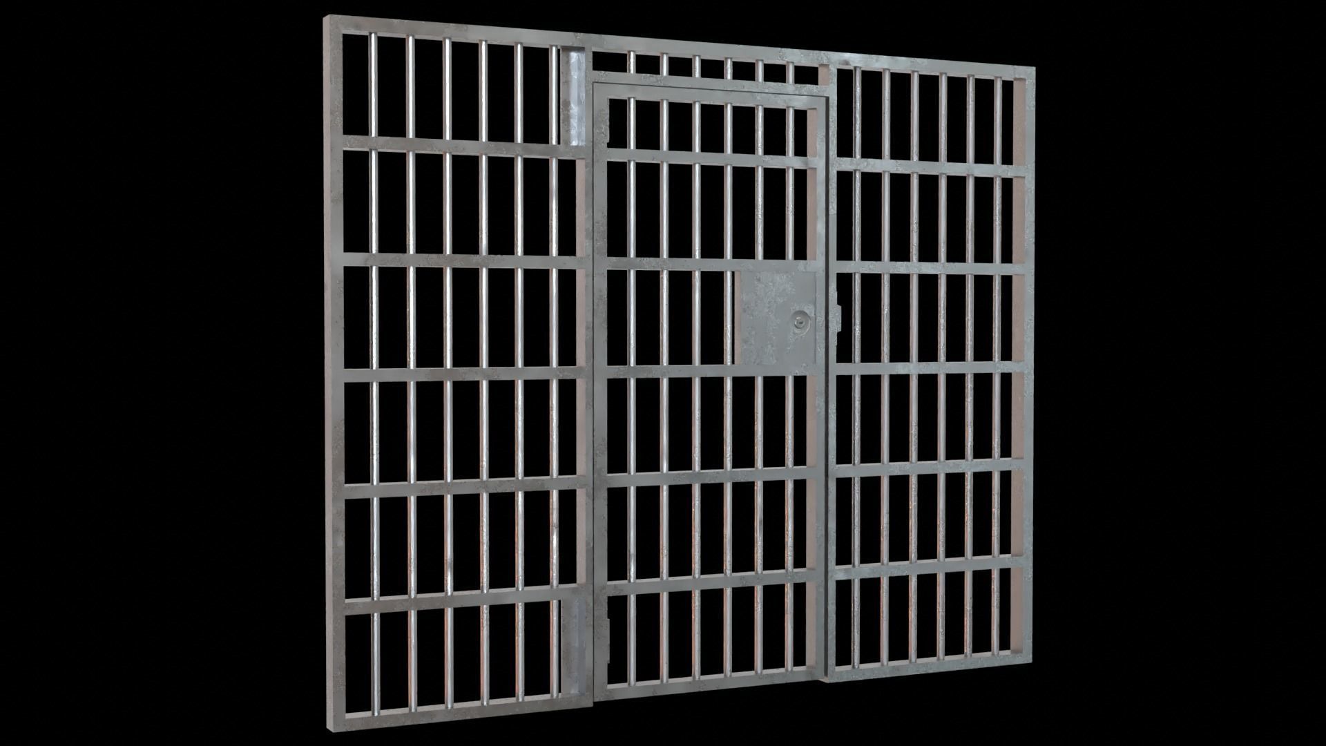 Door prison cell Low-poly 3D model_4