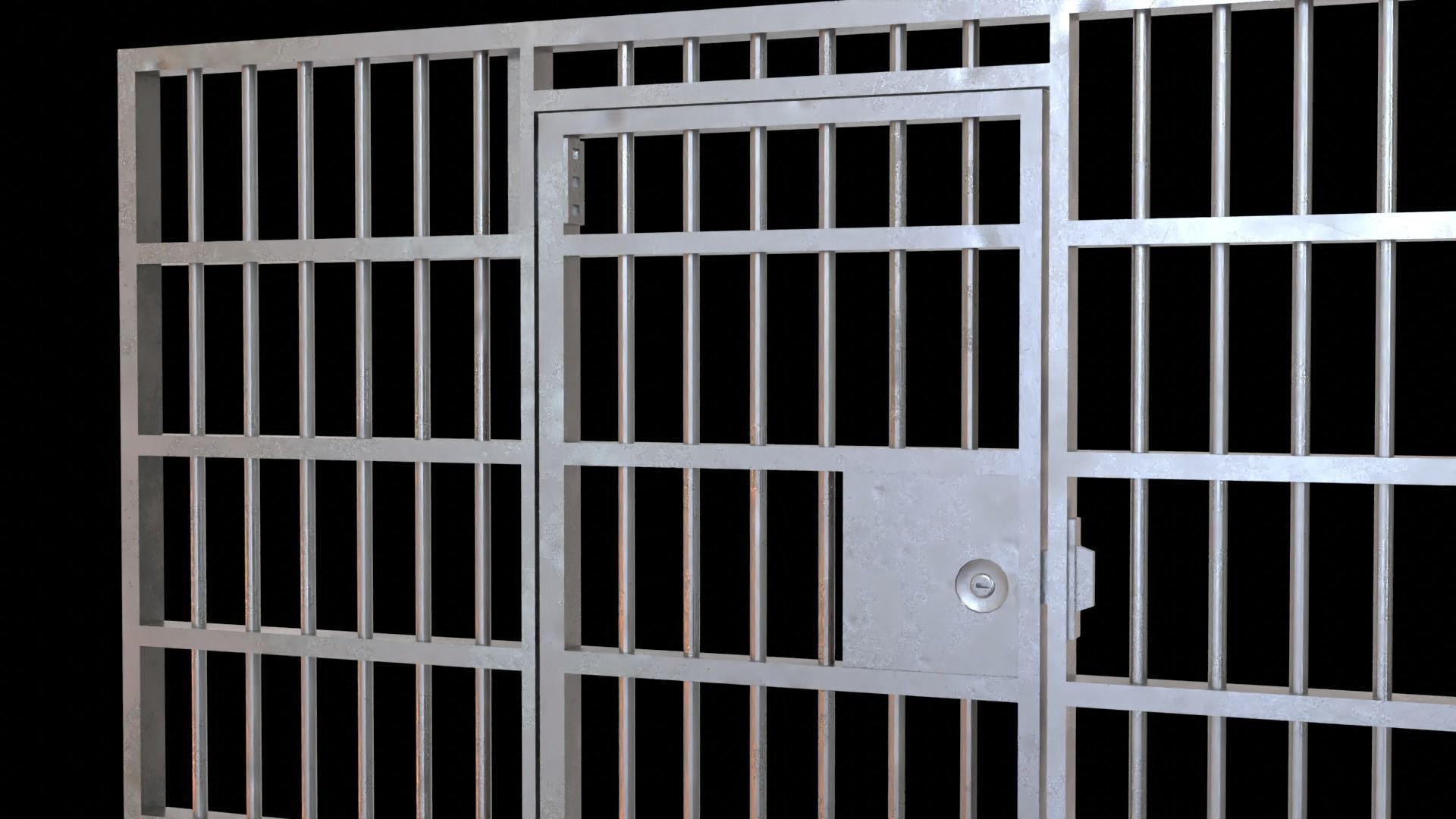 Door prison cell Low-poly 3D model_3
