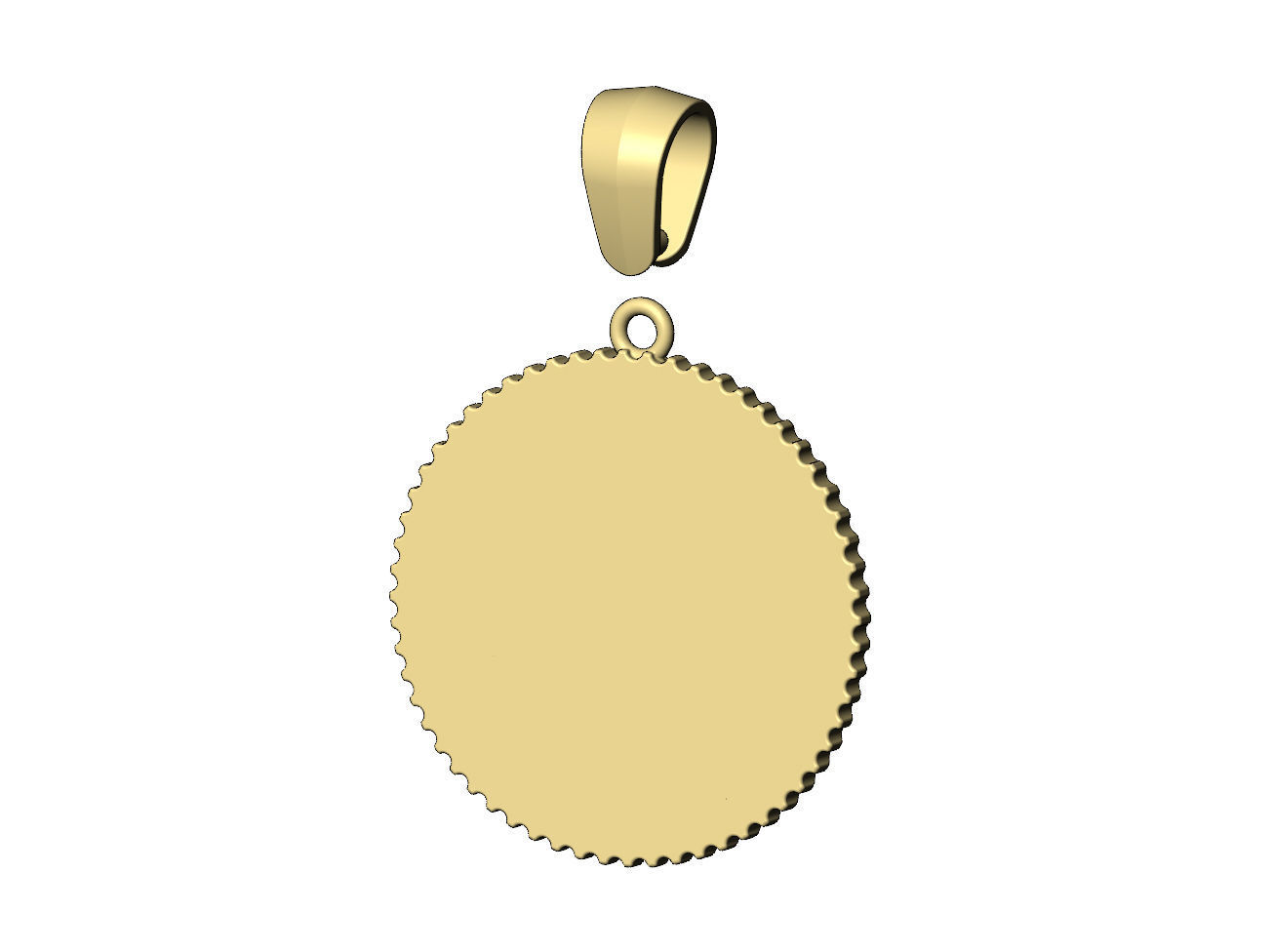 Hello kitty notched pattern coin with bail 3D print model_9