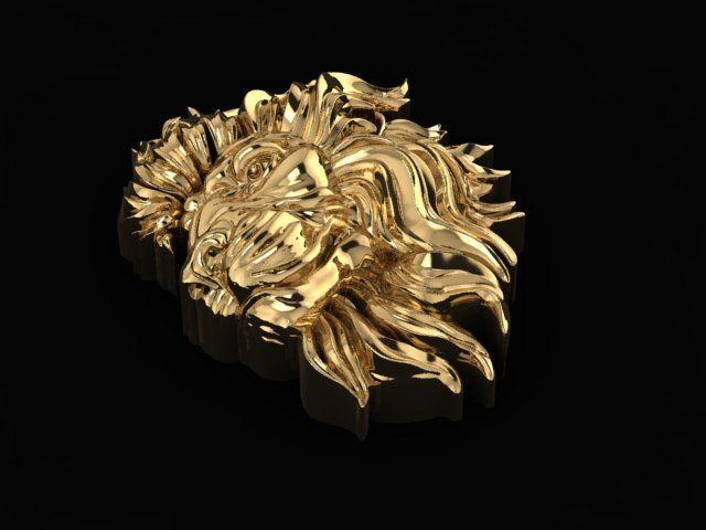 Lion head 3D print model_3