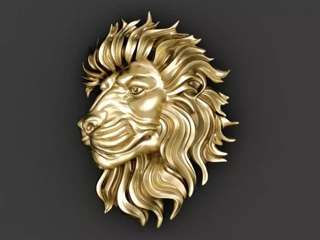 Lion head 3D print model_0