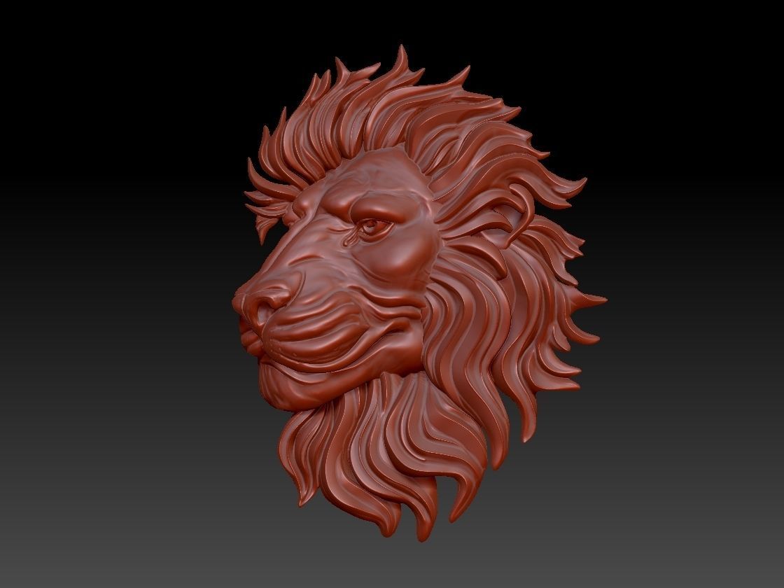 Lion head 3D print model_1
