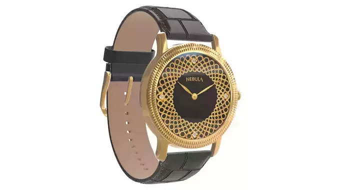 Titan Filigree by Nebula - 18 Karat Solid Gold Analog Watch1 Low-poly 3D model