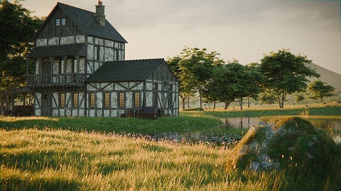 Medieval Landscape 3d Scene 3D model 3
