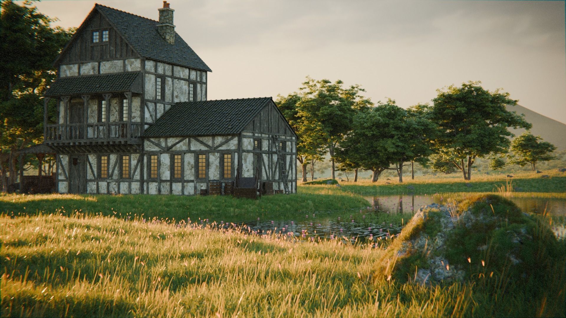 Medieval Landscape 3d Scene 3D model_2